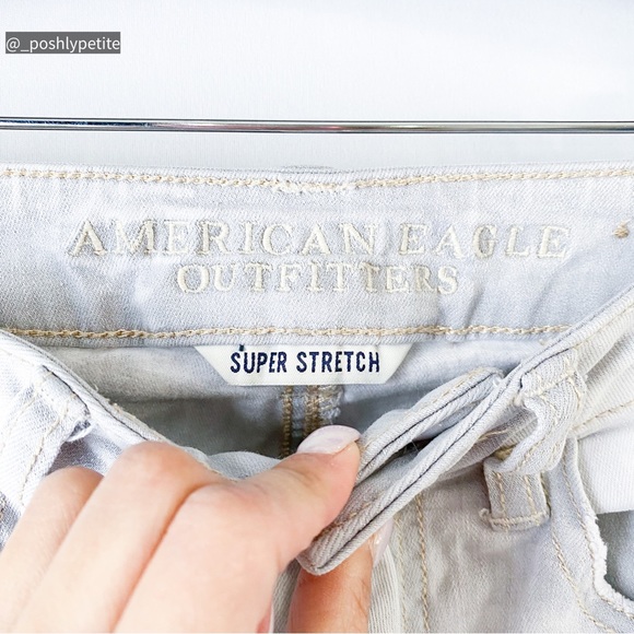 American Eagle grey super stretch low rise distressed jegging - Picture 13 of 16